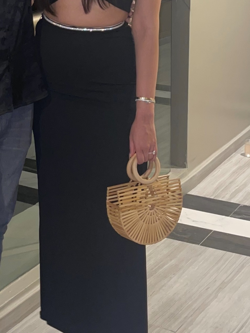 Meshki Black Maxi Dress with Side Slit - Picture 2 of 4